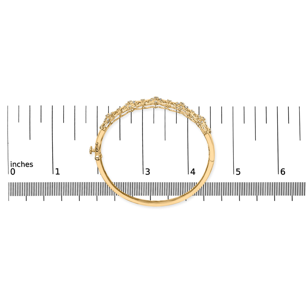 14K Gold 1.00 Cttw Diamond Vintage Inspired Floral Bangle Bracelet (H-I Color, SI1-SI2 Clarity)
