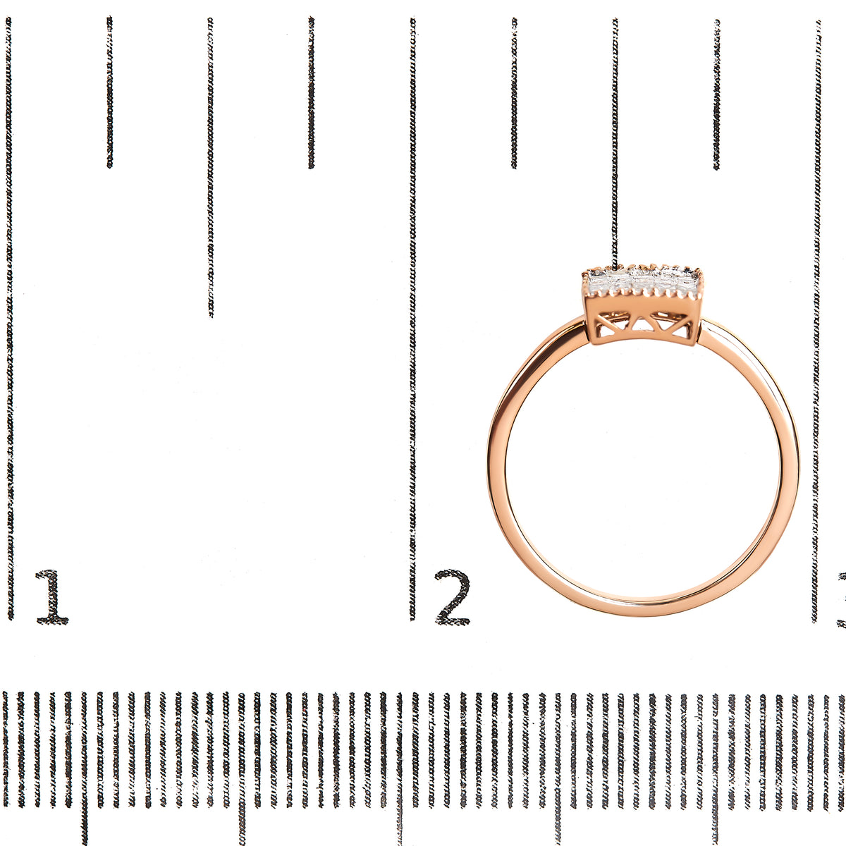 10K Rose Gold 1/3 Cttw Invisible Set Princess Cut Diamond Composite Square Shape Ring for Women (H-I color, I1-I2 clarity)