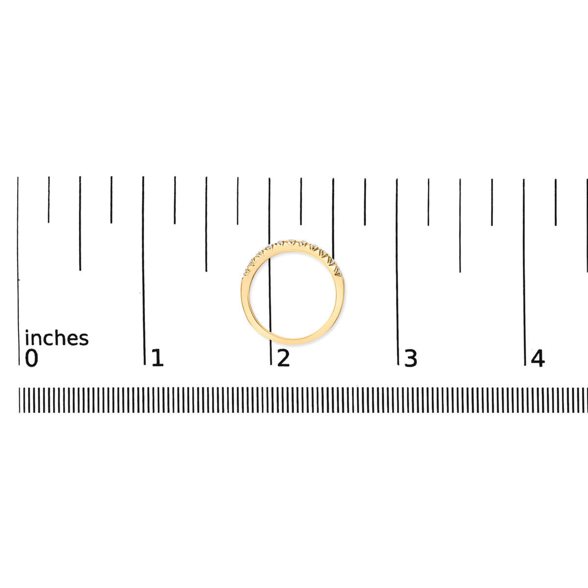 14K Yellow Gold 1/2 Cttw Round Diamond 11 Stone Classic Band