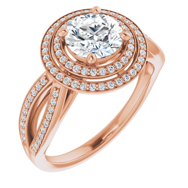 Round Double Halo-Style Ring Mounting