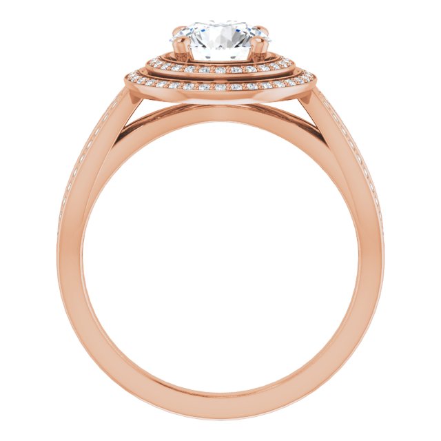 Round Double Halo-Style Ring Mounting