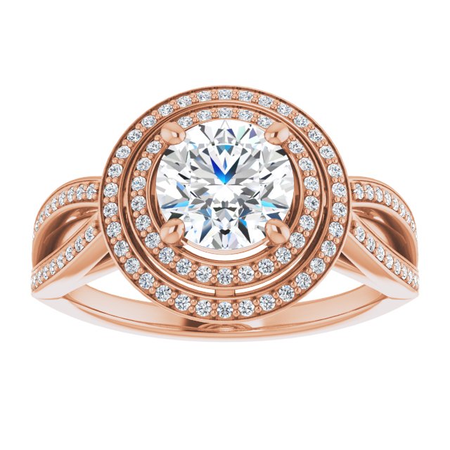 Round Double Halo-Style Ring Mounting