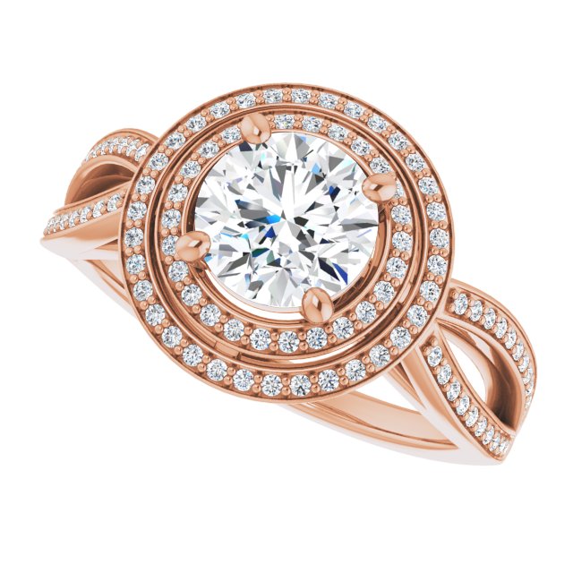 Round Double Halo-Style Ring Mounting