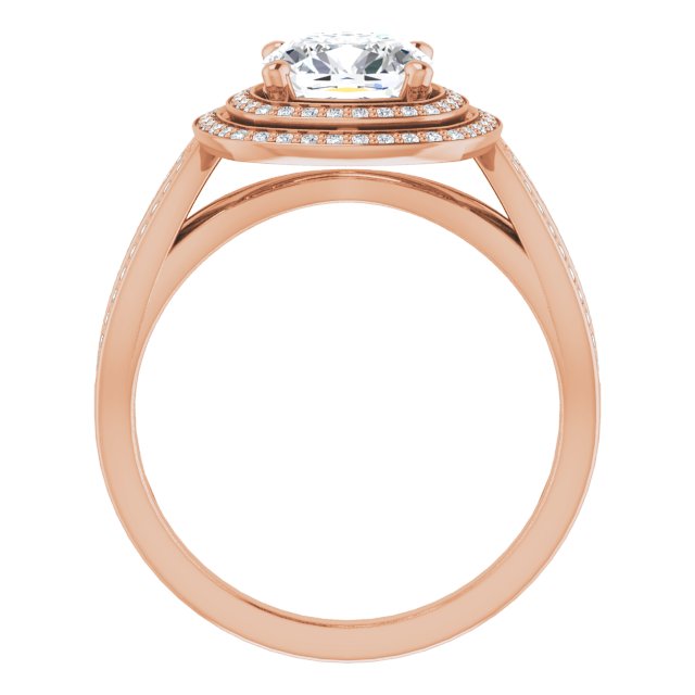 Cushion Double Halo-Style Ring Mounting