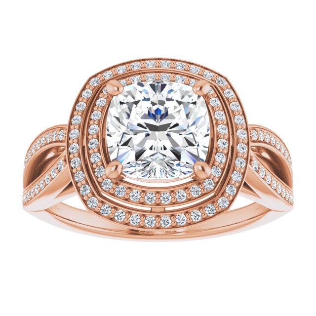 Cushion Double Halo-Style Ring Mounting