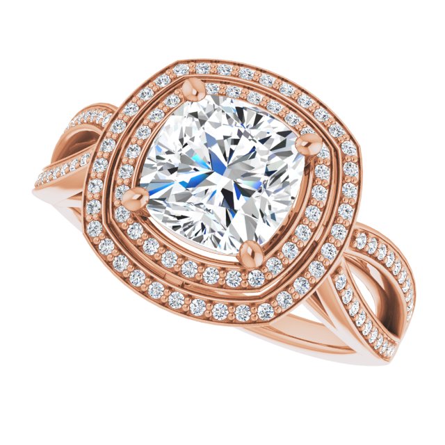 Cushion Double Halo-Style Ring Mounting