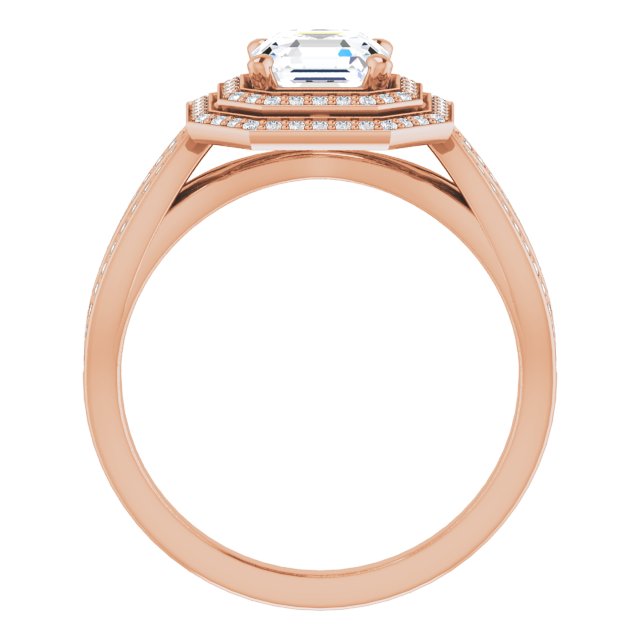 Asscher Double Halo-Style Ring Mounting