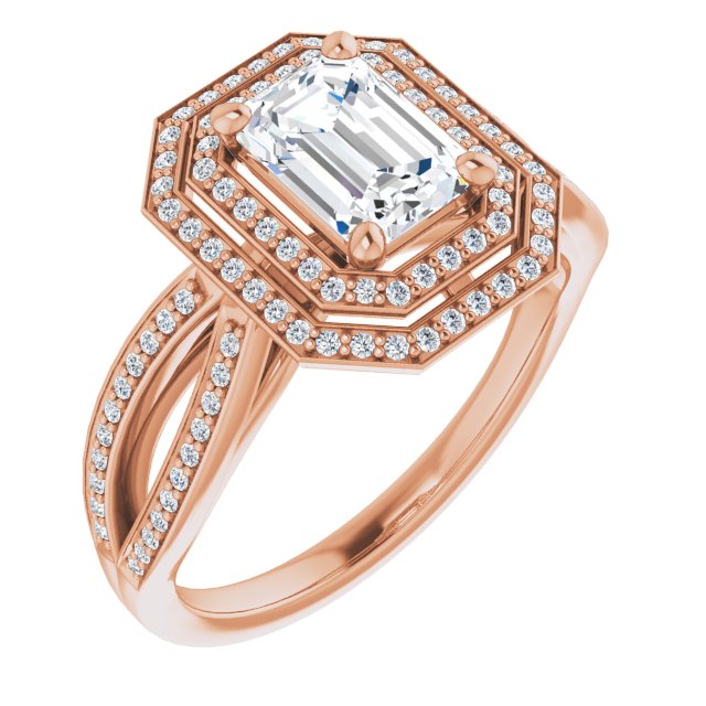 Emerald Double Halo-Style Ring Mounting