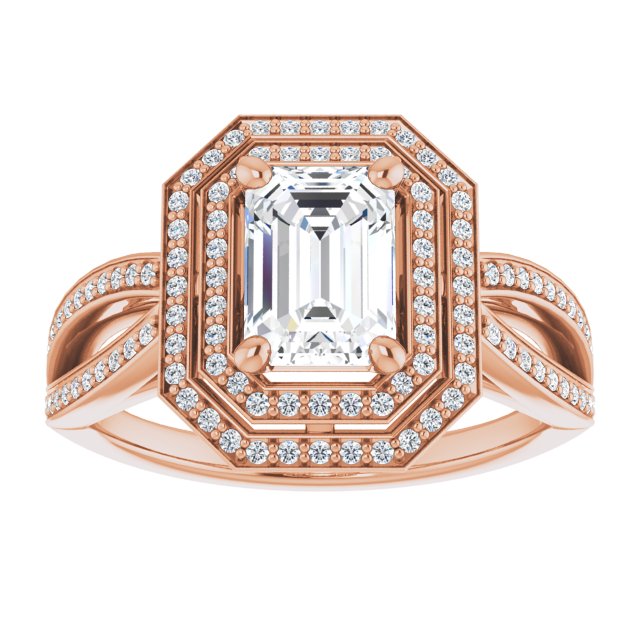 Emerald Double Halo-Style Ring Mounting