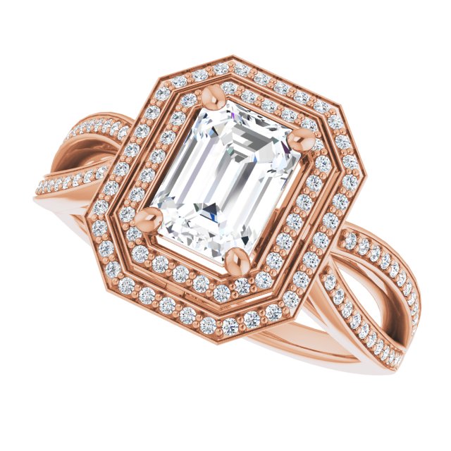 Emerald Double Halo-Style Ring Mounting