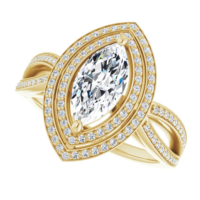 Marquise Double Halo-Style Ring Mounting