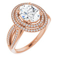 Oval Double Halo-Style Ring Mounting