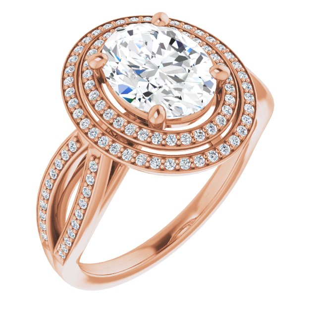 Oval Double Halo-Style Ring Mounting