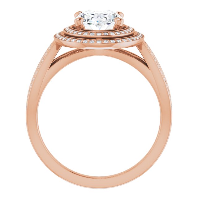 Oval Double Halo-Style Ring Mounting