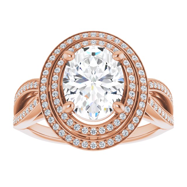 Oval Double Halo-Style Ring Mounting