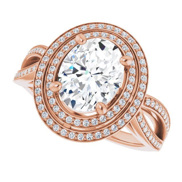 Oval Double Halo-Style Ring Mounting