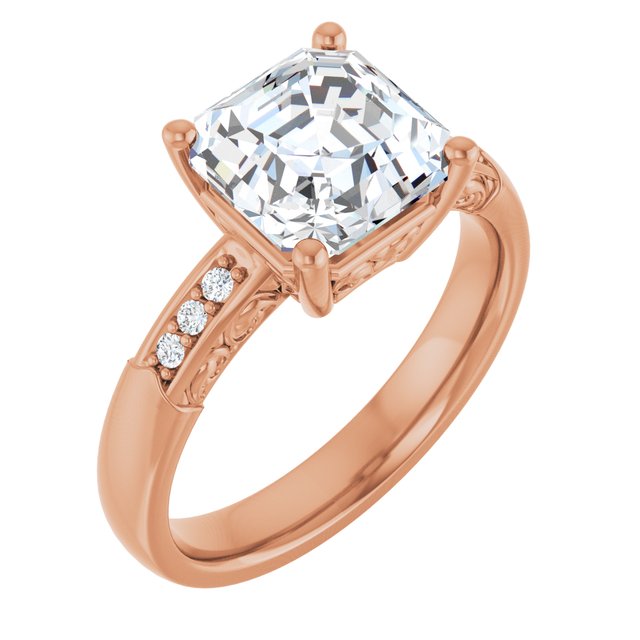 Asscher Engagement Ring Mounting