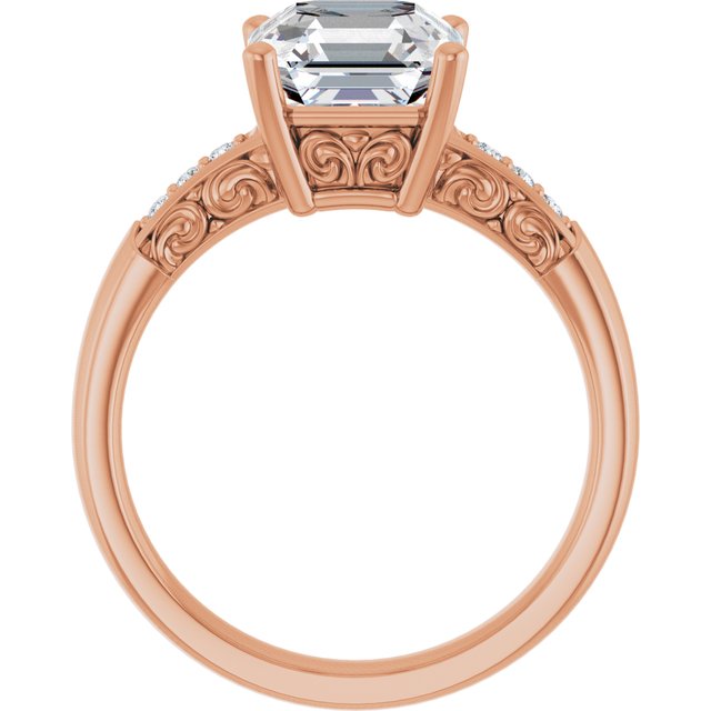 Asscher Engagement Ring Mounting