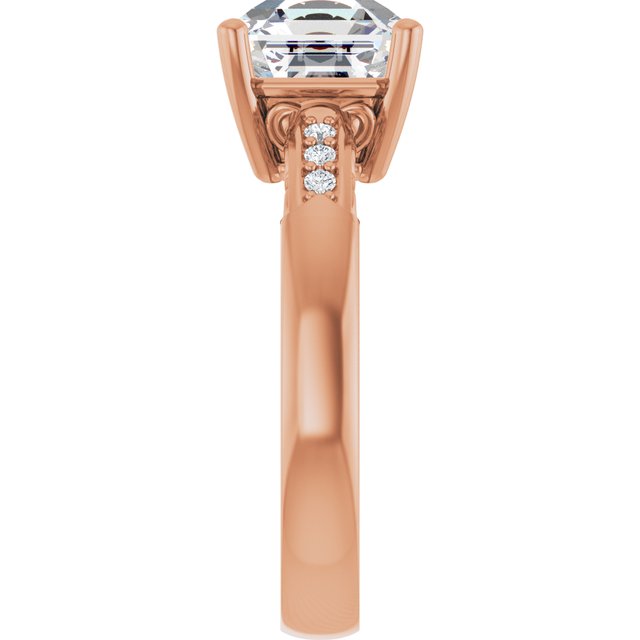 Asscher Engagement Ring Mounting