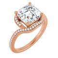Asscher Bypass Halo-Style Engagement Ring Mounting