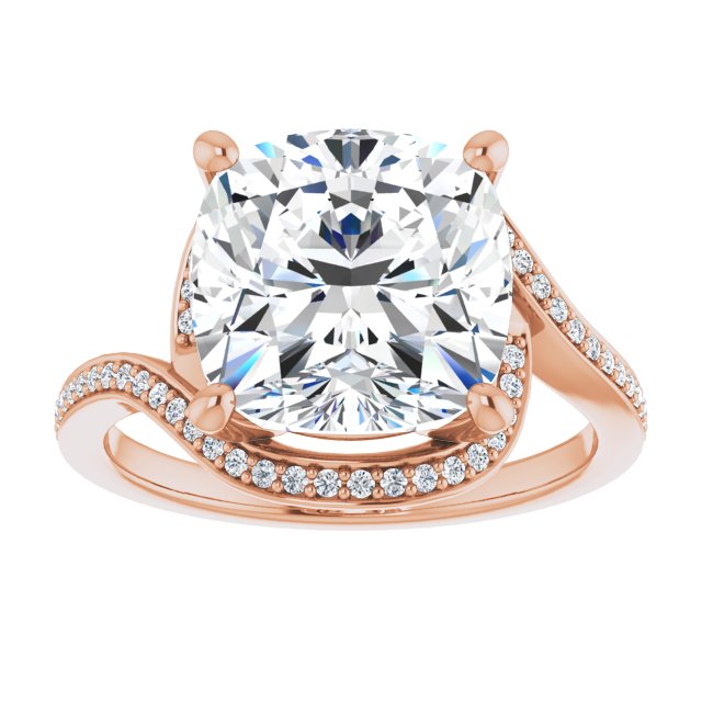 Cushion Bypass Halo-Style Engagement Ring Mounting
