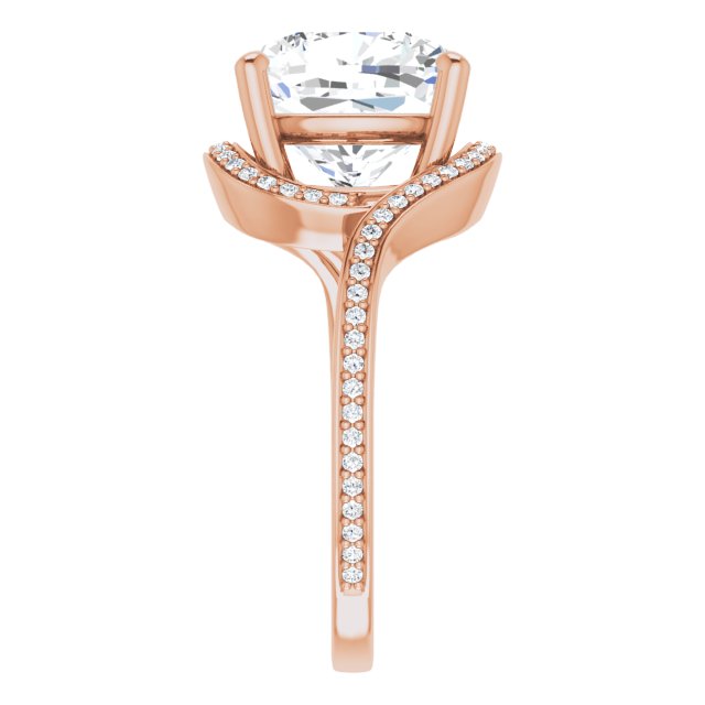 Cushion Bypass Halo-Style Engagement Ring Mounting