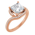 Square Bypass Halo-Style Engagement Ring Mounting