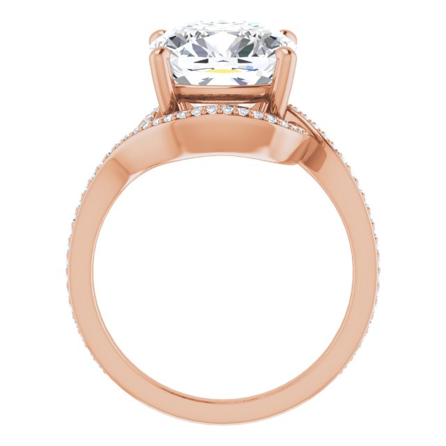 Cushion Bypass Halo-Style Engagement Ring Mounting