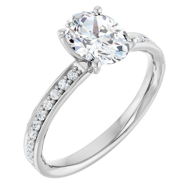 Oval Accented Engagement Ring