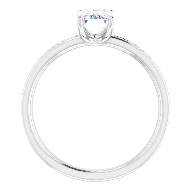 Emerald Accented Engagement Ring