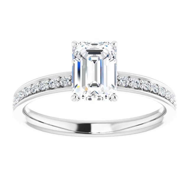 Emerald Accented Engagement Ring