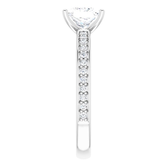Square Accented Engagement Ring