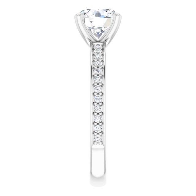 Round Accented Engagement Ring