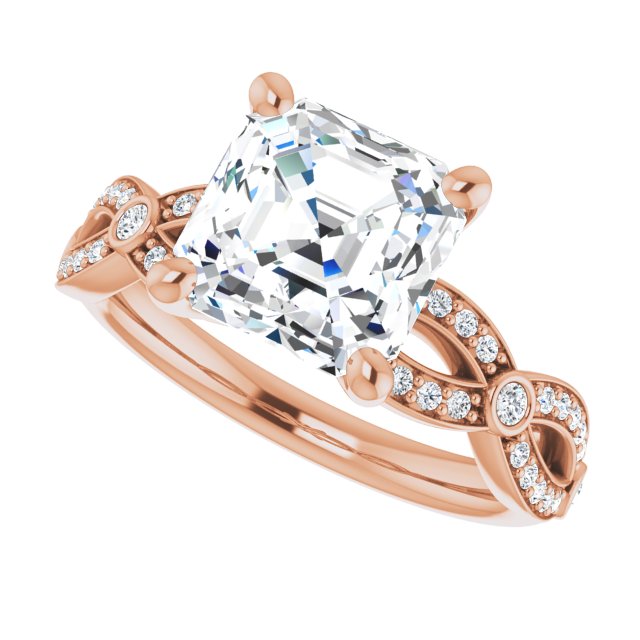 Asscher Engagement Ring Mounting