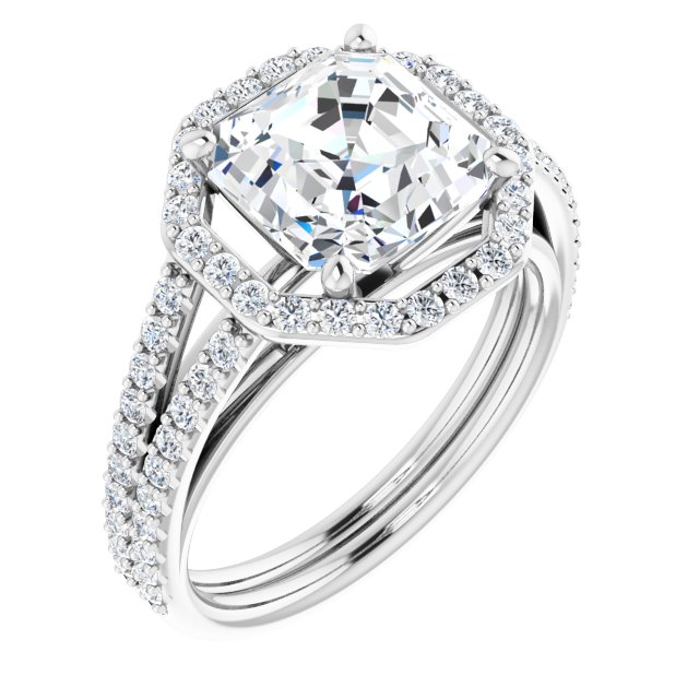 Asscher Engagement Ring Mounting