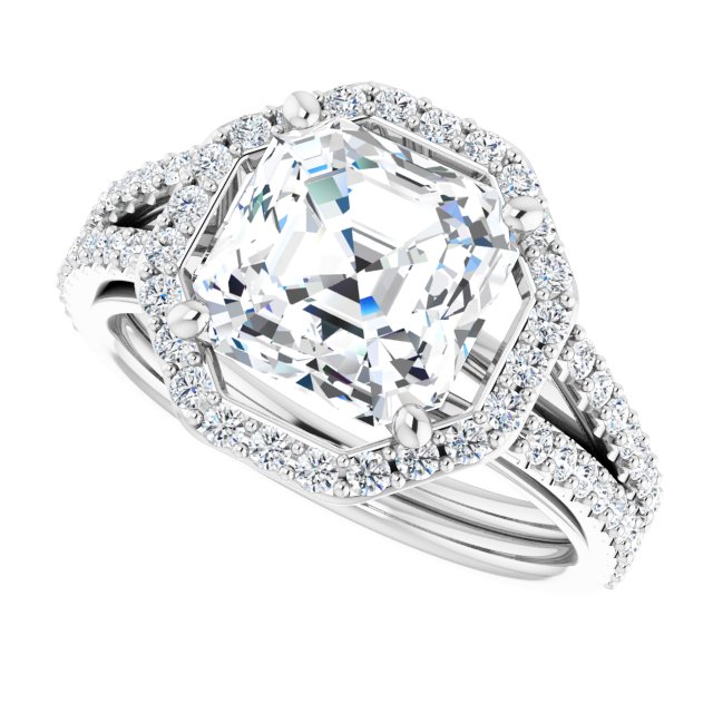 Asscher Engagement Ring Mounting