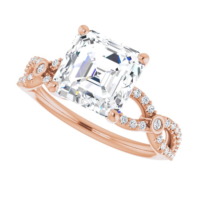 Asscher Engagement Ring Mounting