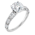 Cushion Accented Engagement Ring Mounting