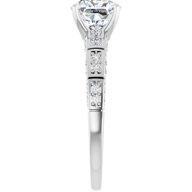 Cushion Accented Engagement Ring Mounting