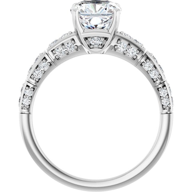 Cushion Accented Engagement Ring Mounting
