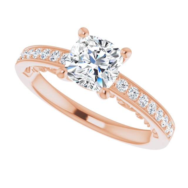 Cushion Infinity-Inspired Engagement Ring Mounting