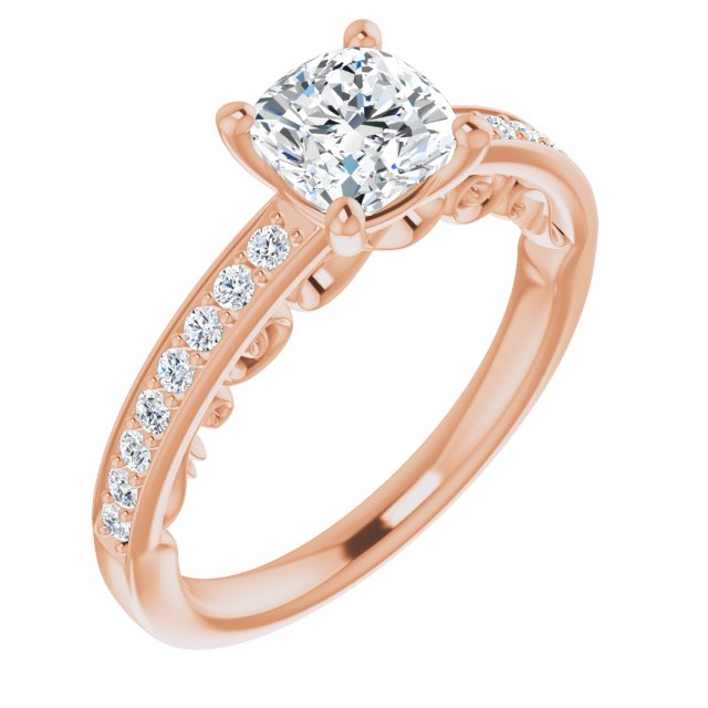 Cushion Infinity-Inspired Engagement Ring Mounting