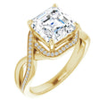 Asscher Bypass Halo-Style Engagement Ring Mounting