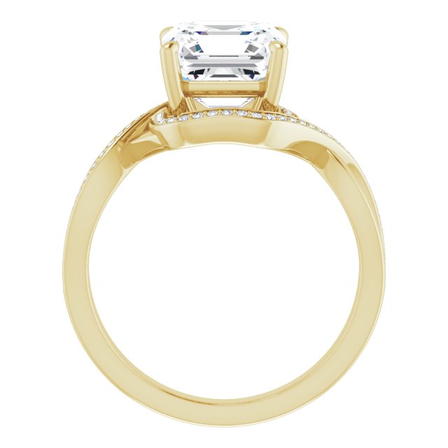 Asscher Bypass Halo-Style Engagement Ring Mounting