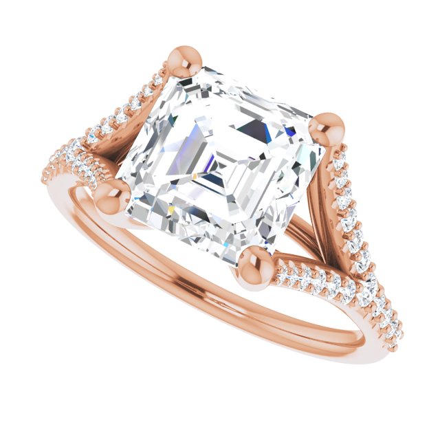 Asscher Engagement Ring Mounting