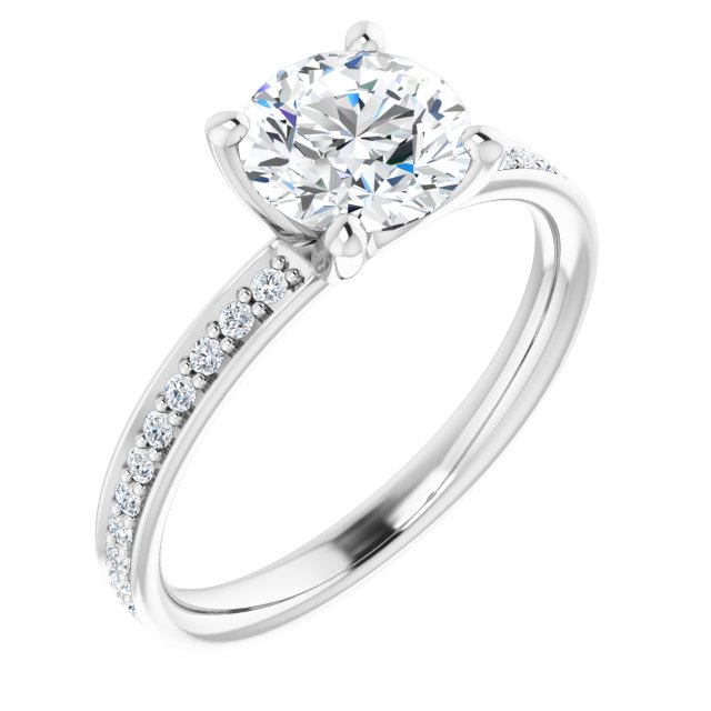 Round Accented Engagement Ring