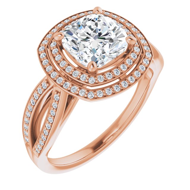 Cushion Double Halo-Style Ring Mounting