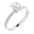 Emerald Accented Engagement Ring