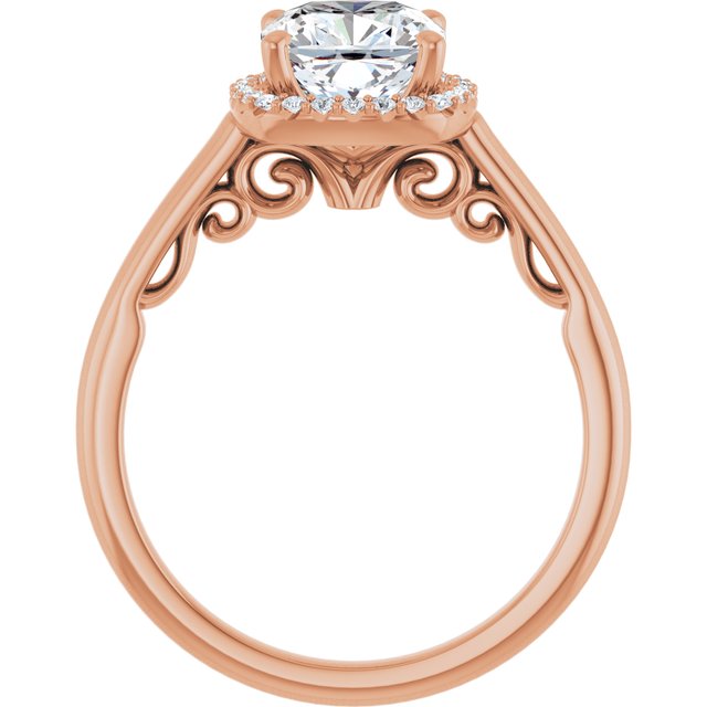 Cushion Engagement Ring Mounting