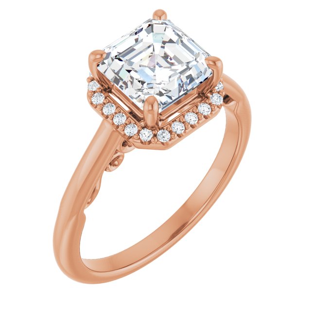 Asscher Engagement Ring Mounting